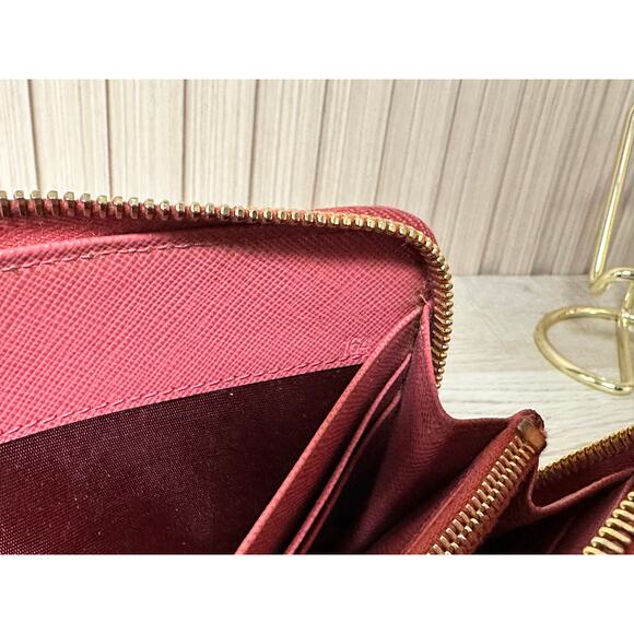 PRADA Saffiano Leather Zip Around Long Wallet in Dusty Pink - Picture 14 of 14